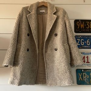 Reiss Sky Textured Wool-Blend Coat, size 0